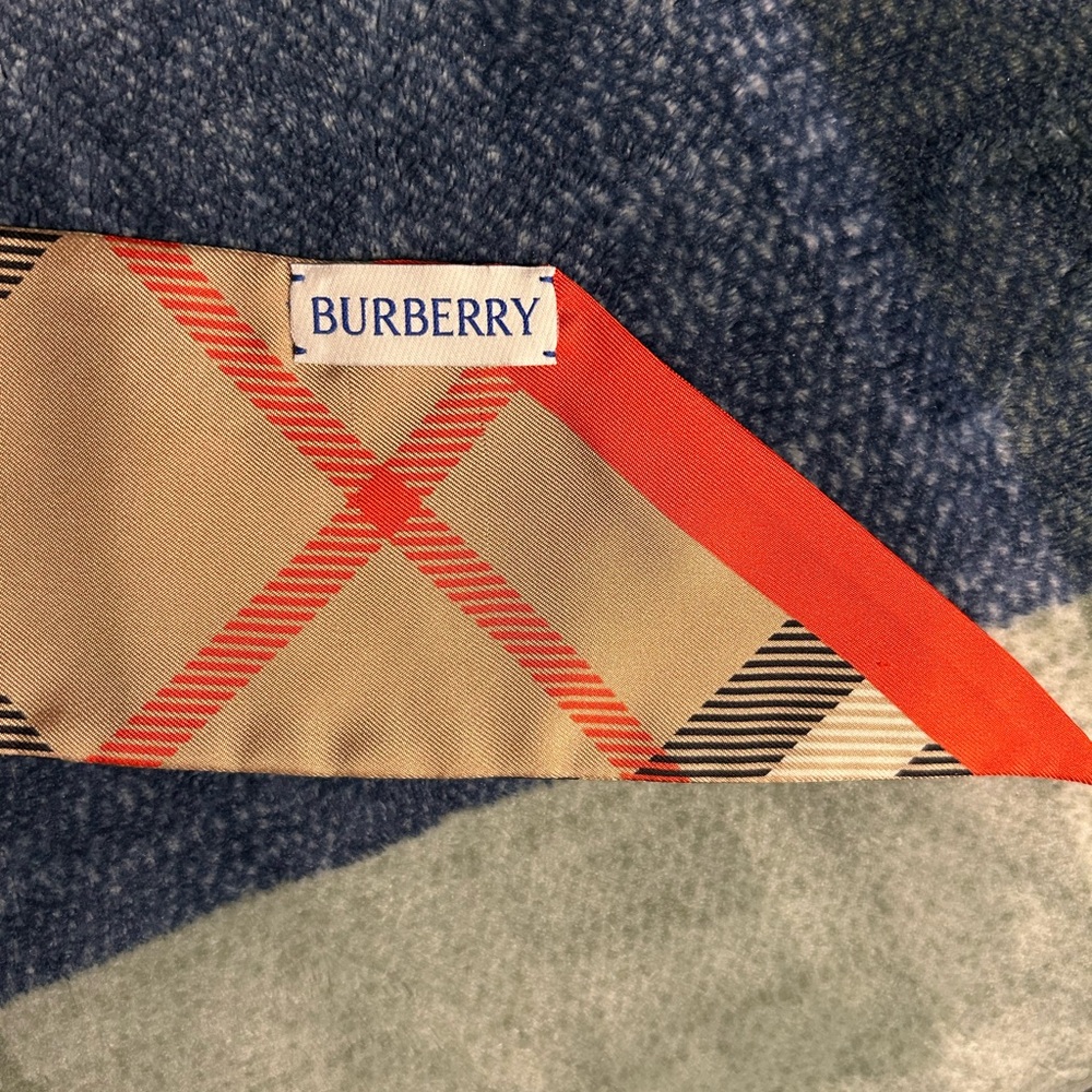 Burberry Skinny Silk Scarf Vintage Check Sand - Picture 3 of 7